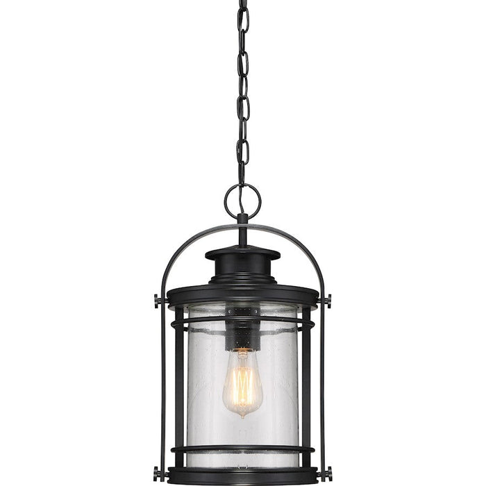 Quoizel Booker 1 Light Mini Pendant, Mystic Black/Clear Seeded