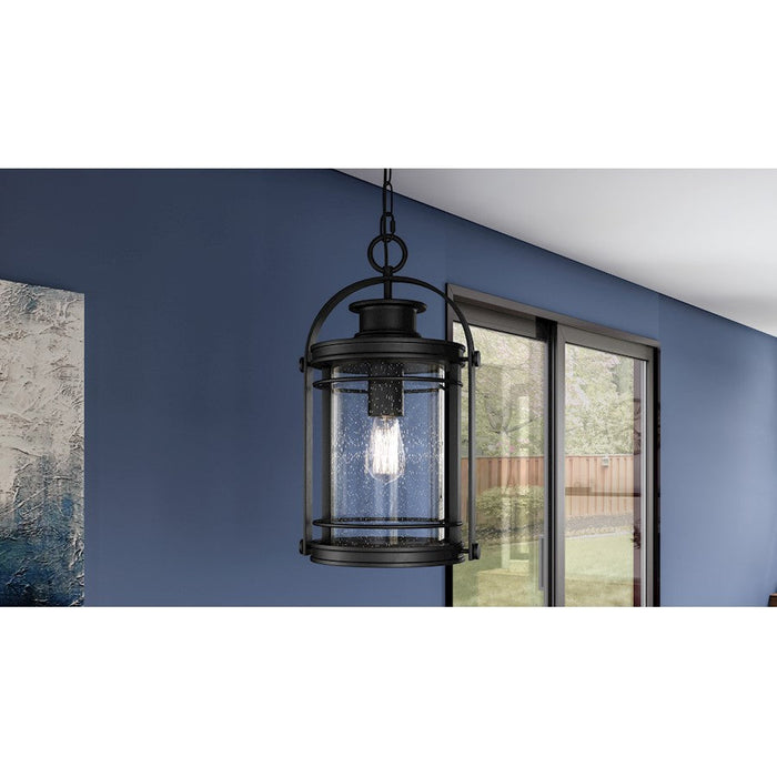 Quoizel Booker 1 Light Mini Pendant, Mystic Black/Clear Seeded