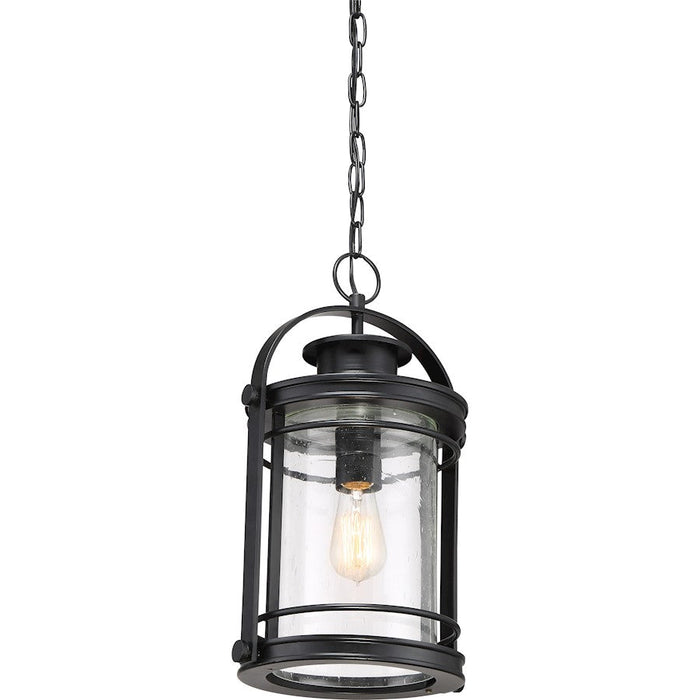 Quoizel Booker 1 Light Mini Pendant, Mystic Black/Clear Seeded