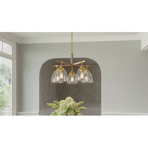 Quoizel Burkett 5 Light Chandelier, Light Gold/Clear - BKT5024LG