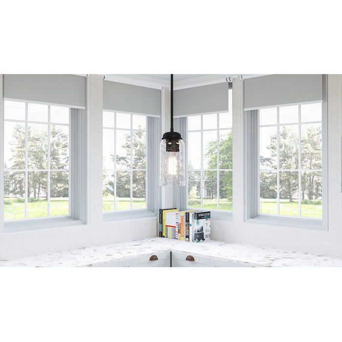 Quoizel Blanche 1 Light Mini Pendant, Matte Black