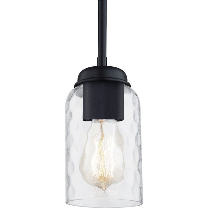 Quoizel Blanche 1 Light Mini Pendant, Matte Black