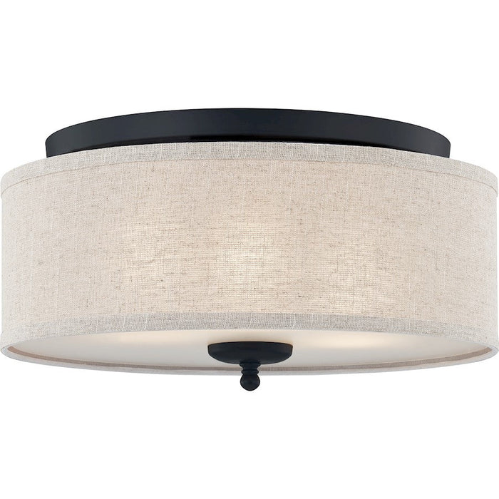 Quoizel Blanche 3 Light Flush Mount, Matte Black