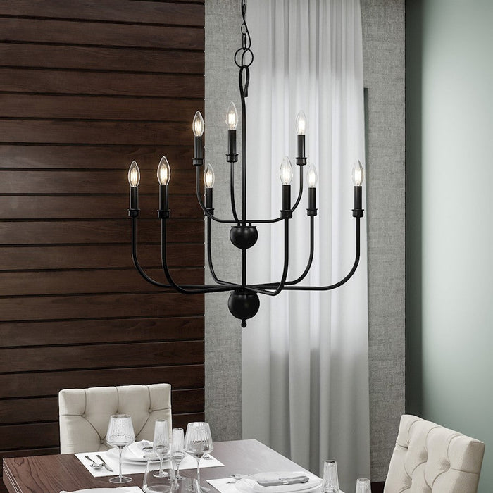 Quoizel Blanche Chandelier, Matte Black