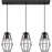 Quoizel Blythe Linear 3 Light Chandelier, Earth Black/Clear Glass - BLH330EK