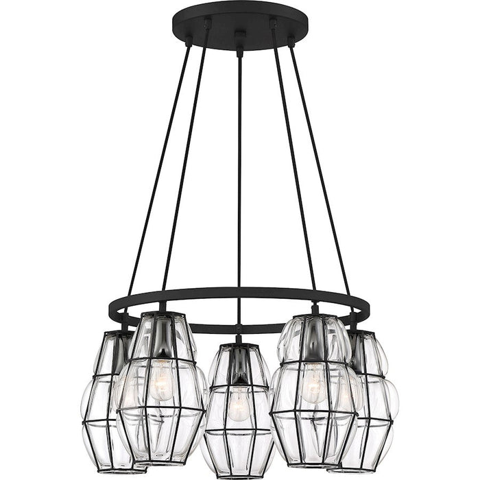 Quoizel Blythe 5 Light Chandelier, Earth Black/Clear Glass - BLH5005EK