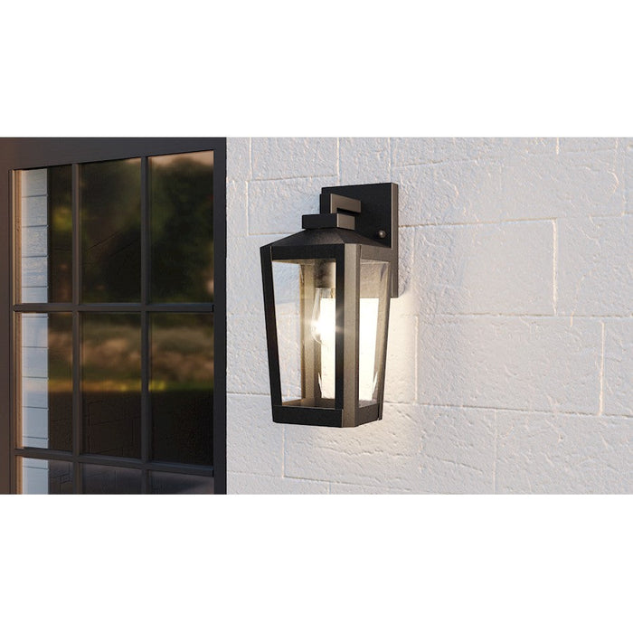 Quoizel Blomfield 1 Light Outdoor Lantern, Matte Black/Beveled