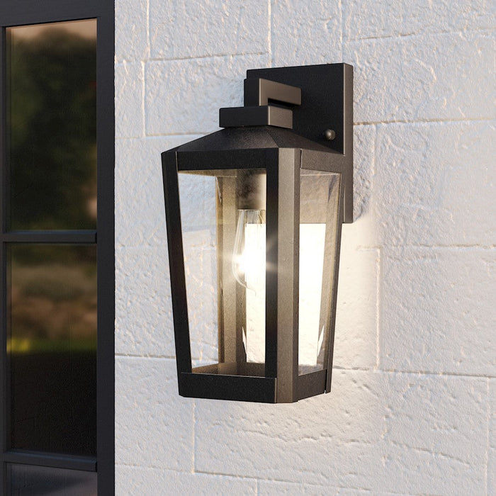 Quoizel Blomfield 1 Light Outdoor Lantern, Matte Black/Beveled