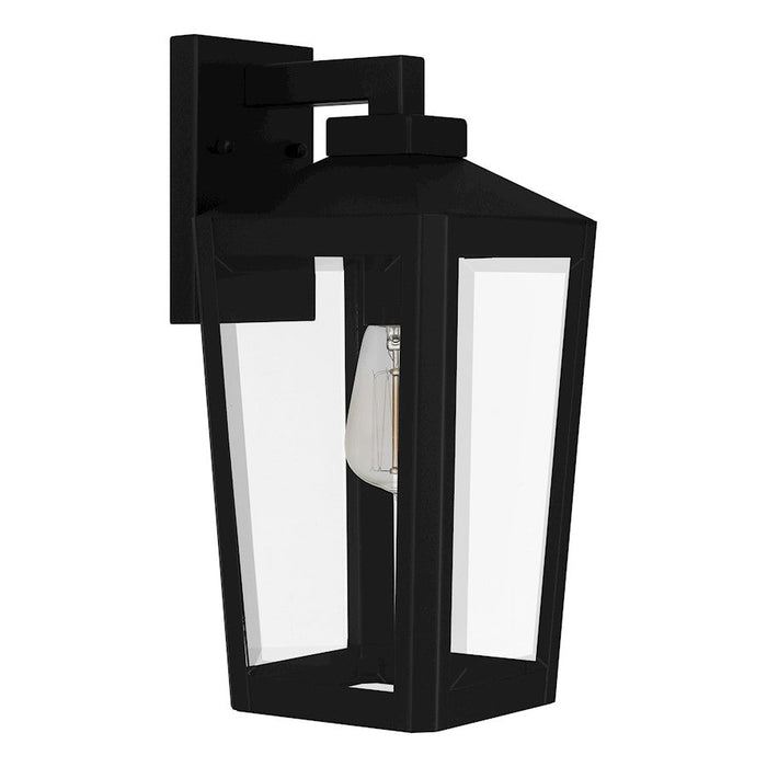 Quoizel Blomfield 1 Light Outdoor Lantern, Matte Black/Beveled