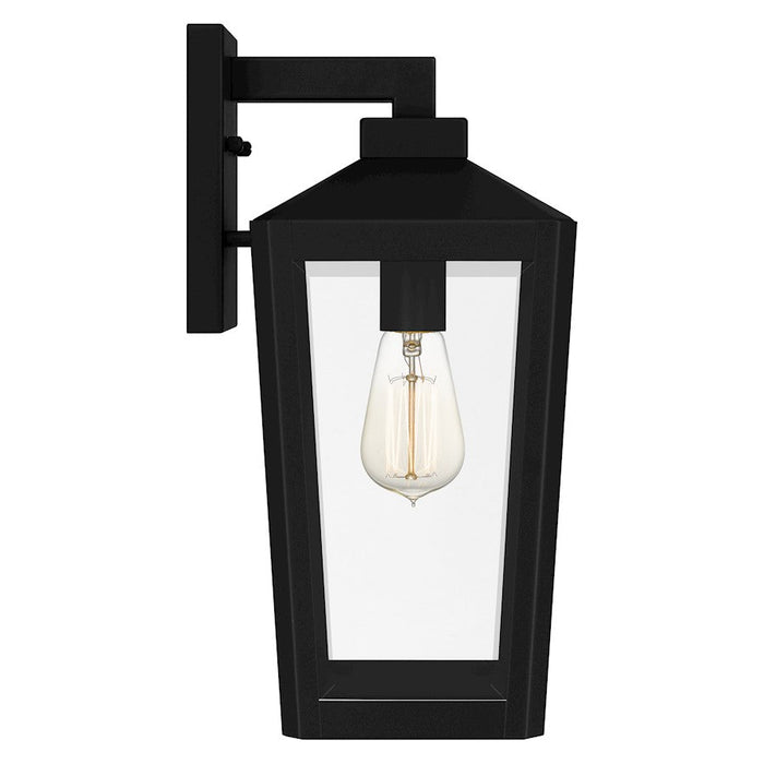 Quoizel Blomfield 1 Light Outdoor Lantern, Matte Black/Beveled