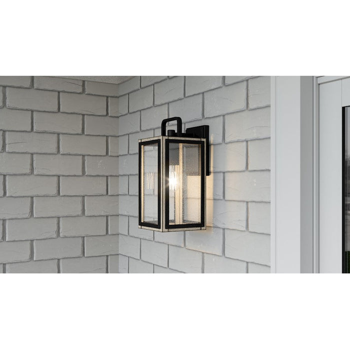 Quoizel Bramshaw 1 Light Outdoor Lantern, Matte Black/Seeded