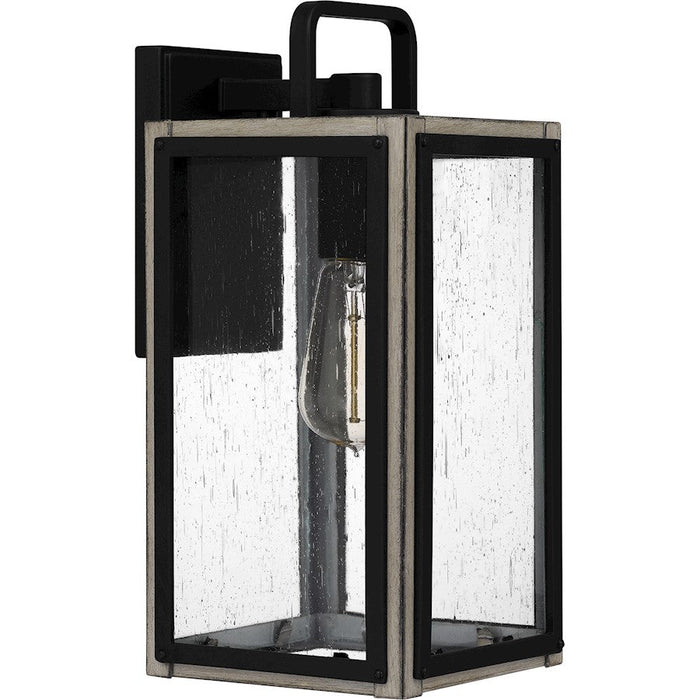 Quoizel Bramshaw 1 Light Outdoor Lantern, Matte Black/Seeded