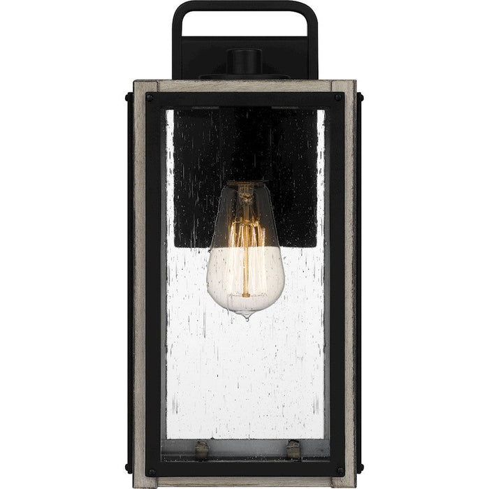 Quoizel Bramshaw 1 Light Outdoor Lantern, Matte Black/Seeded