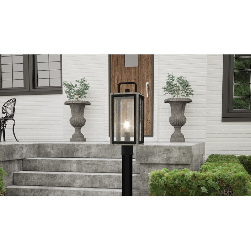 Quoizel Bramshaw 1 Light 18.75" Outdoor Lantern, Black/Seed