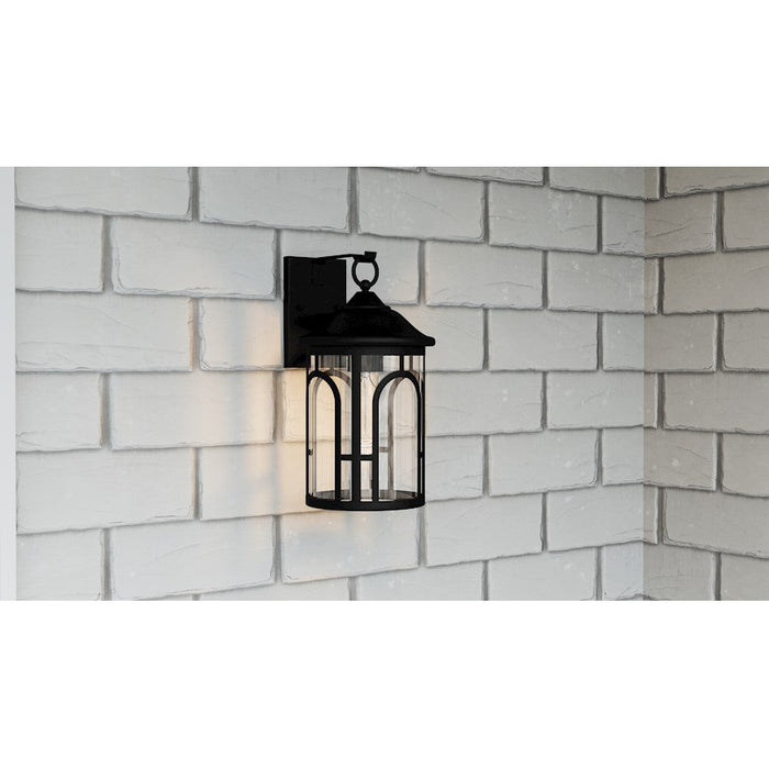 Quoizel Brampton 1 Light Outdoor Lantern, Matte Black/Clear