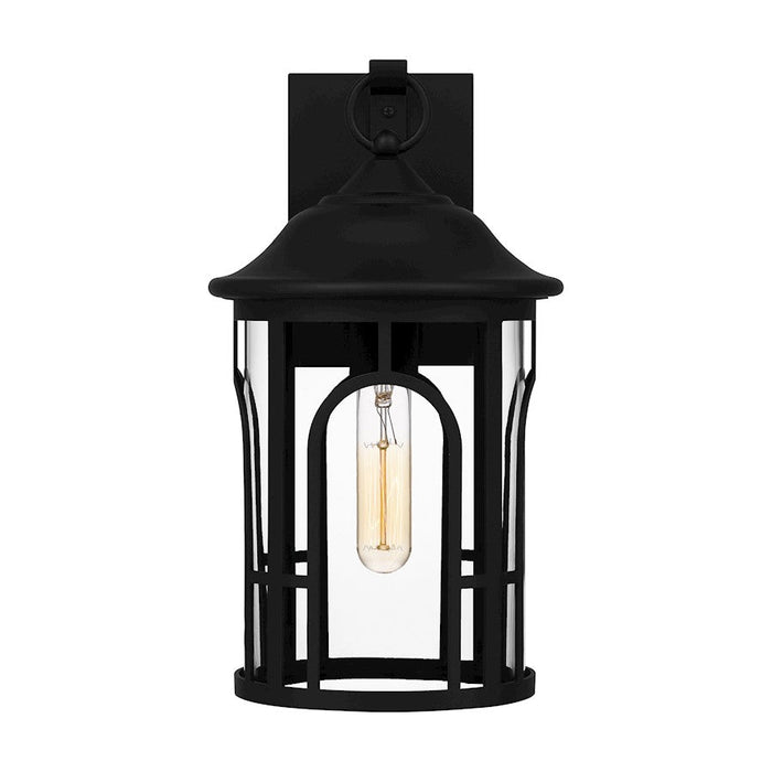 Quoizel Brampton 1 Light Outdoor Lantern, Matte Black/Clear