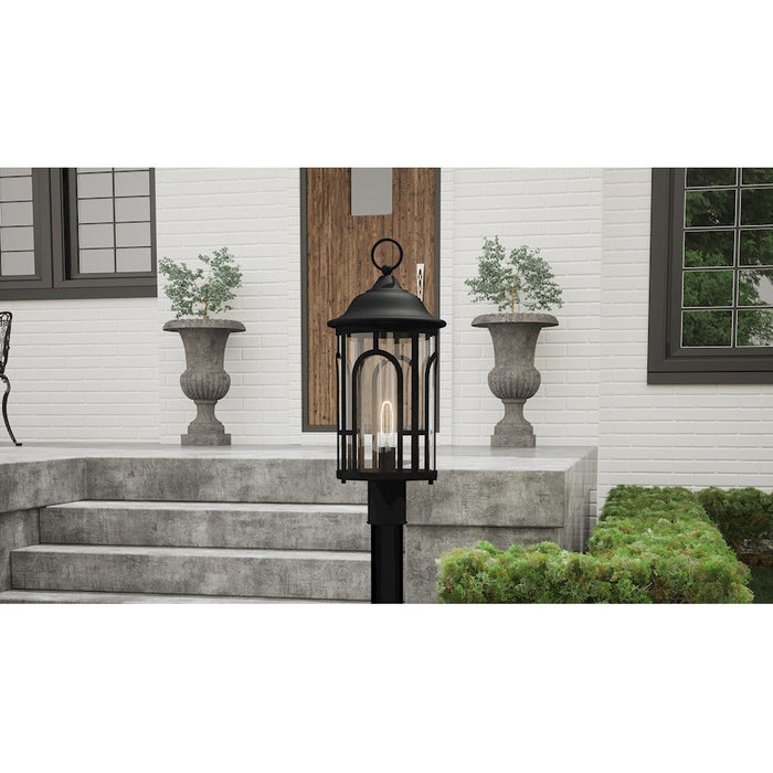 Quoizel Brampton 1 Light 20" Outdoor Lantern, Matte Black/Clear