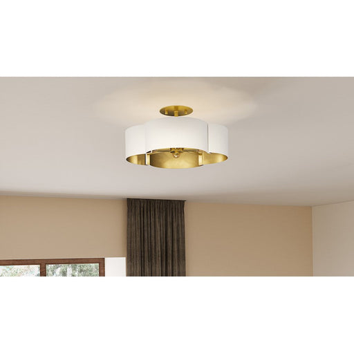 Quoizel Balsam 4 Light Semi-Flush Mount, White Lustre/Metal - BSM1714W