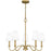 Quoizel Beatty 5 Light Chandelier, Aged Brass/White Parchment