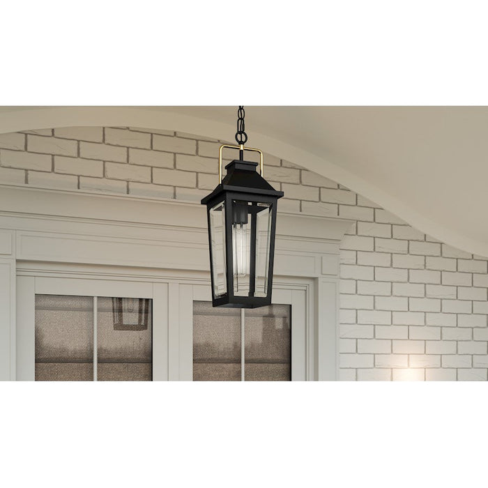 Quoizel Buckley 1 Light 21" Outdoor Lantern, Black/Clear Beveled