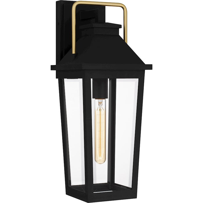 Quoizel Buckley 1 Light Outdoor Lantern, Black/Clear Beveled