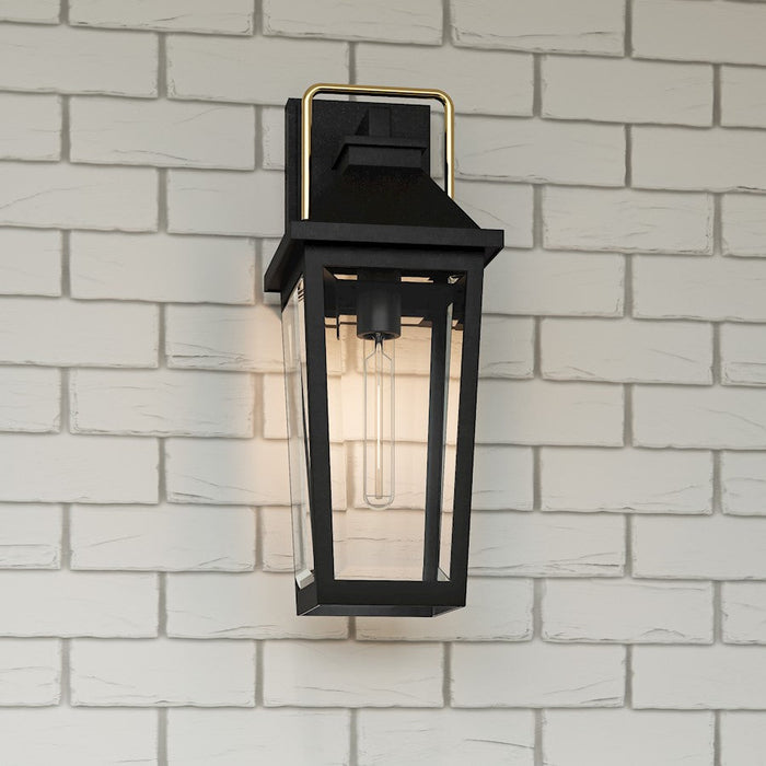 Quoizel Buckley 1 Light Outdoor Lantern, Black/Clear Beveled