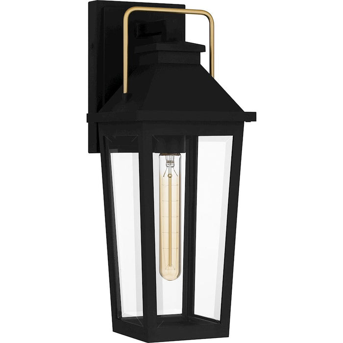 Quoizel Buckley 1 Light Outdoor Lantern, Black/Clear Beveled