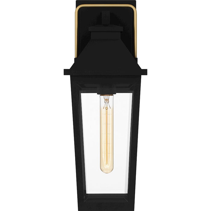 Quoizel Buckley 1 Light Outdoor Lantern, Black/Clear Beveled