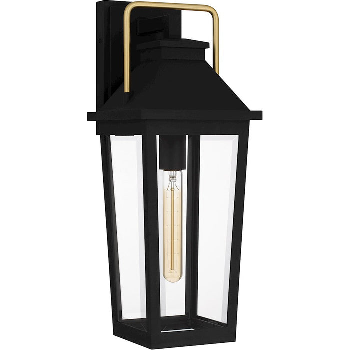 Quoizel Buckley 1 Light Outdoor Lantern, Black/Clear Beveled