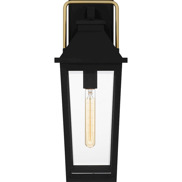 Quoizel Buckley 1 Light Outdoor Lantern, Black/Clear Beveled