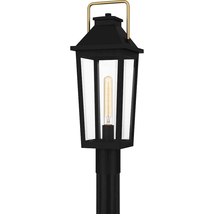 Quoizel Buckley 1 Light 23" Outdoor Lantern, Black/Clear Beveled