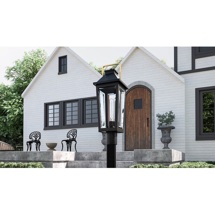 Quoizel Buckley 1 Light 23" Outdoor Lantern, Black/Clear Beveled