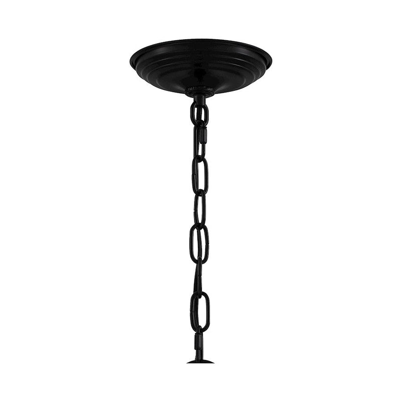 Quoizel Burdett 3 Light Pendant, Aged Copper/Clear Tempered