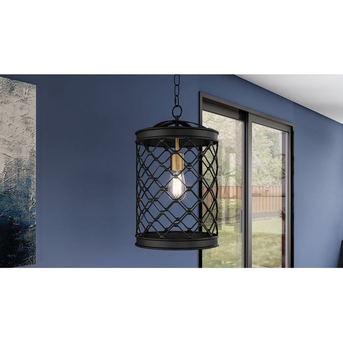 Quoizel Calais 1 Light Mini Pendant, Earth Black