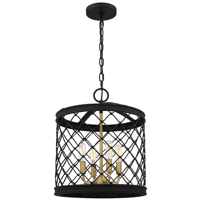 Quoizel Calais 4 Light Pendant, Earth Black