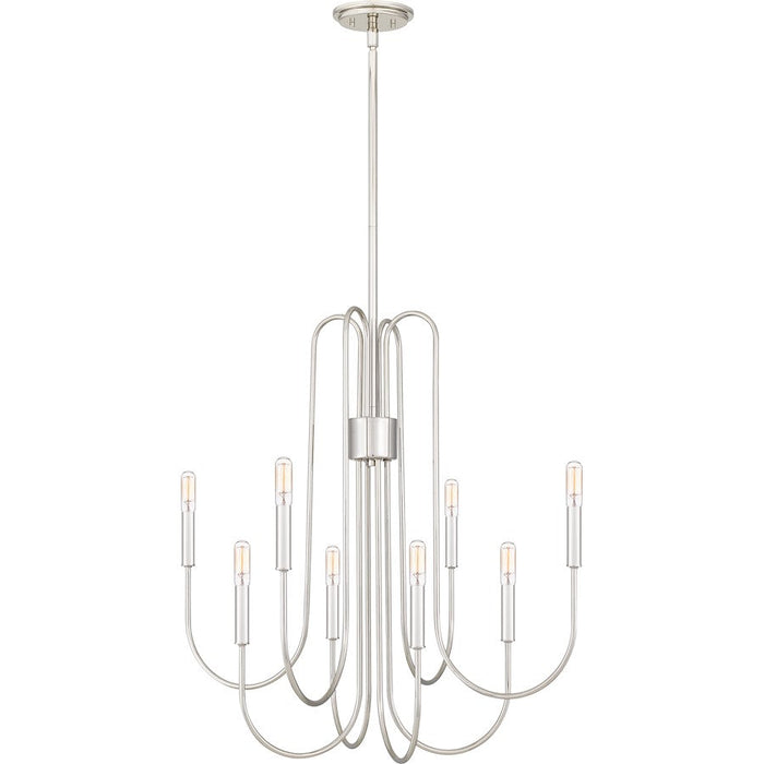 Quoizel Cabry 8 Light Chandelier, Polished Nickel - CBR5028PK