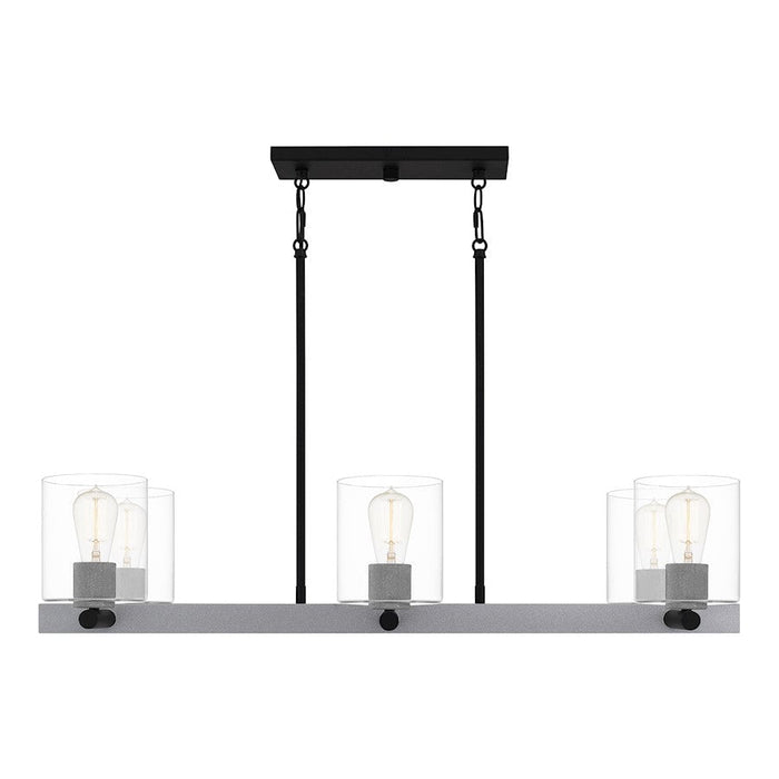 Quoizel Caldwell Chandelier Light, Matte Black/Clear