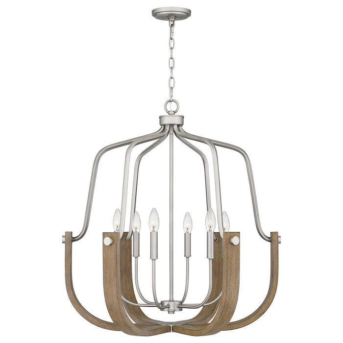 Quoizel Challis Chandelier, Antique Nickel