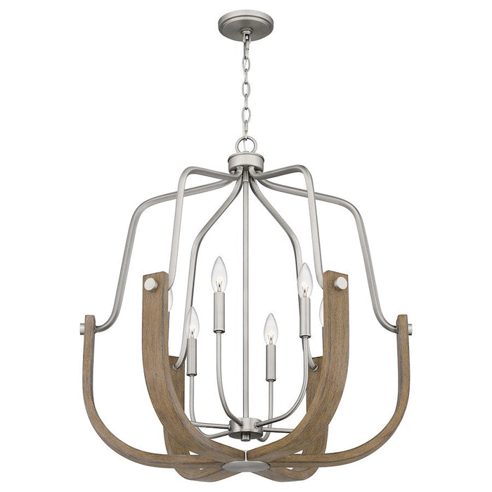 Quoizel Challis Chandelier, Antique Nickel