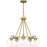 Quoizel Celadon 5 Light Chandelier, Aged Brass/Clear