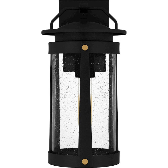 Quoizel Clifton 1 Light Outdoor Lantern, Earth Black/Clear Seedy