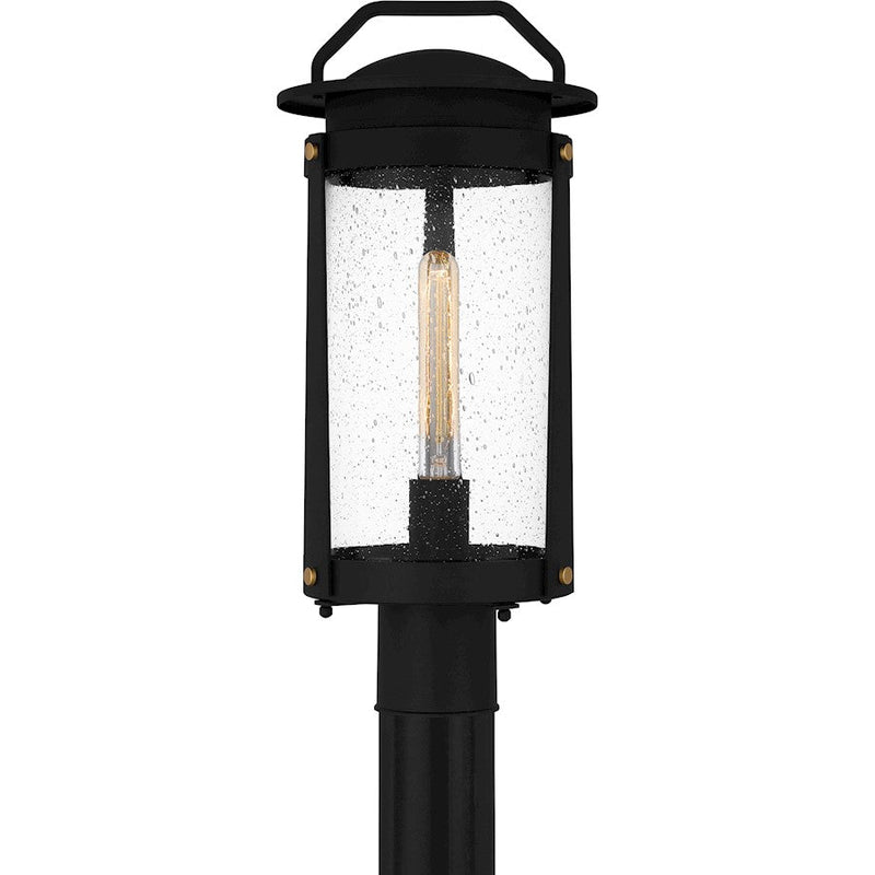Quoizel Clifton 1 Light 20" Outdoor Lantern, Earth Black/Clear Seedy