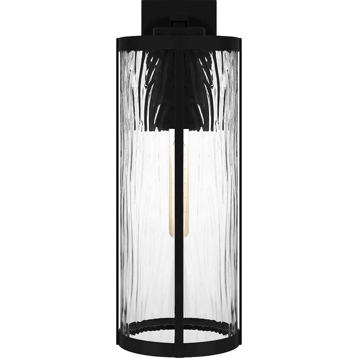 Quoizel Culpo 1 Light Outdoor Lantern, Matte Black/Clear Water