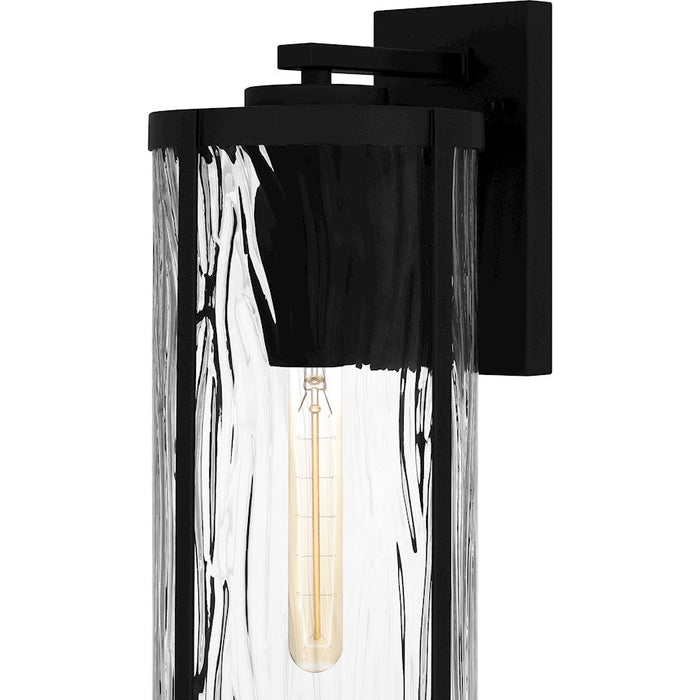 Quoizel Culpo 1 Light Outdoor Lantern, Matte Black/Clear Water