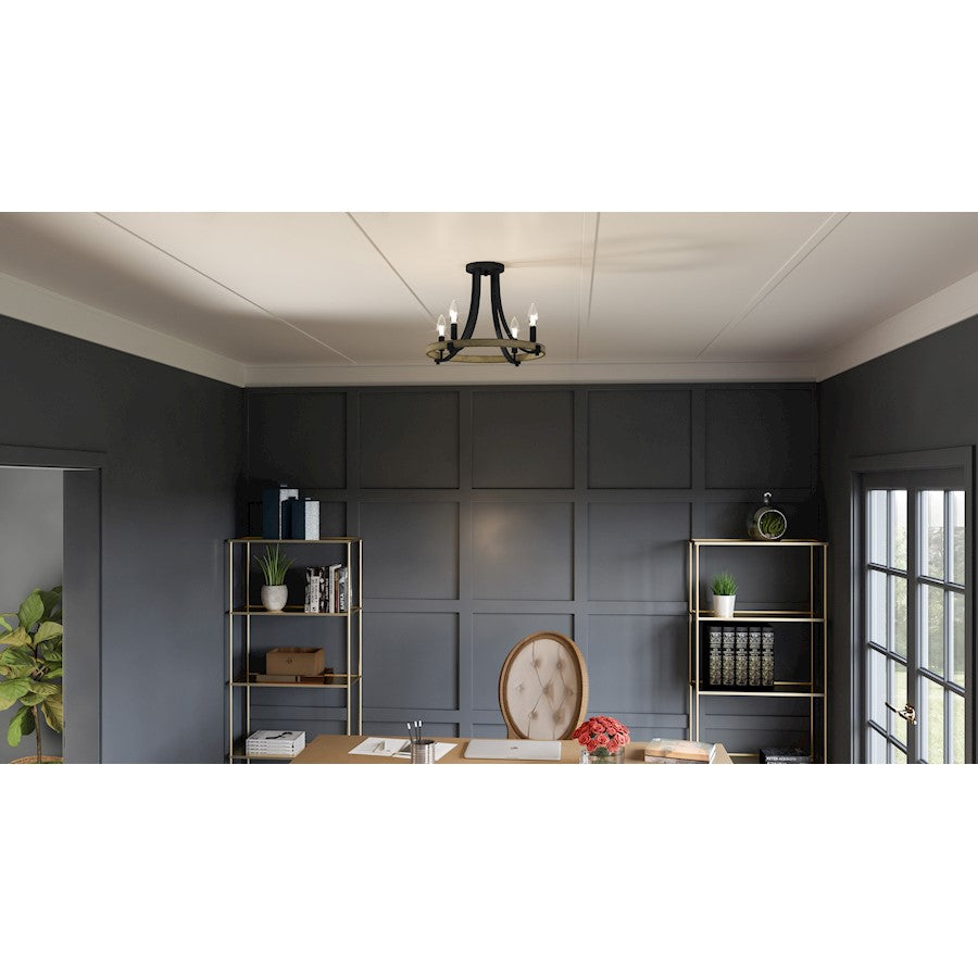 Quoizel Colombes 4 Light Semi-Flush Mount, Grey Ash - CMS1716GK