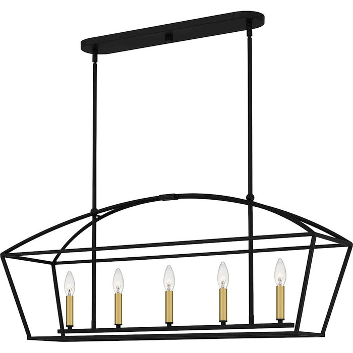 Quoizel Concho Bay 5 Light Island Light, Matte Black