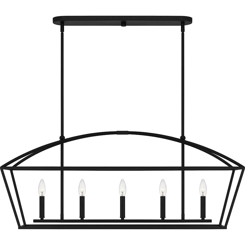 Quoizel Concho Bay 5 Light Island Light, Matte Black