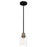 Quoizel Cox 1 Light Mini Pendant, Matte Black/Clear