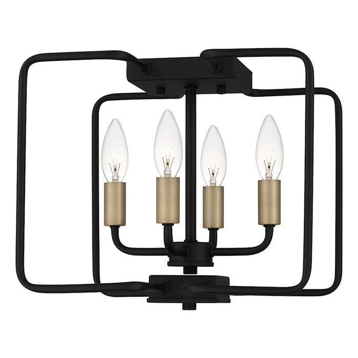 Quoizel Cox 4 Light Semi-Flush Mount, Matte Black