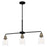 Quoizel Cox 3 Light Chandelier Light, Matte Black/Clear